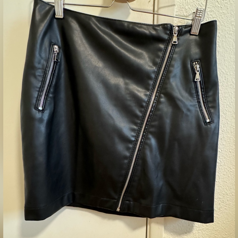 Faux leather skirt